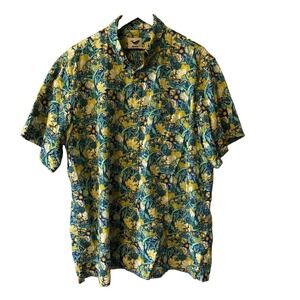 Yiume Cheetah Multicolor Short Sleeve Casual Button Down Shirt Mens XXL